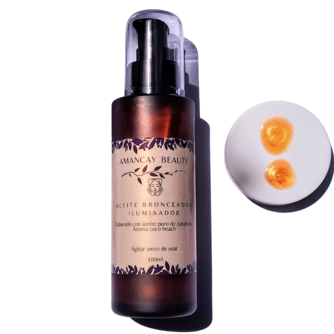 Aceite bronceador iluminador