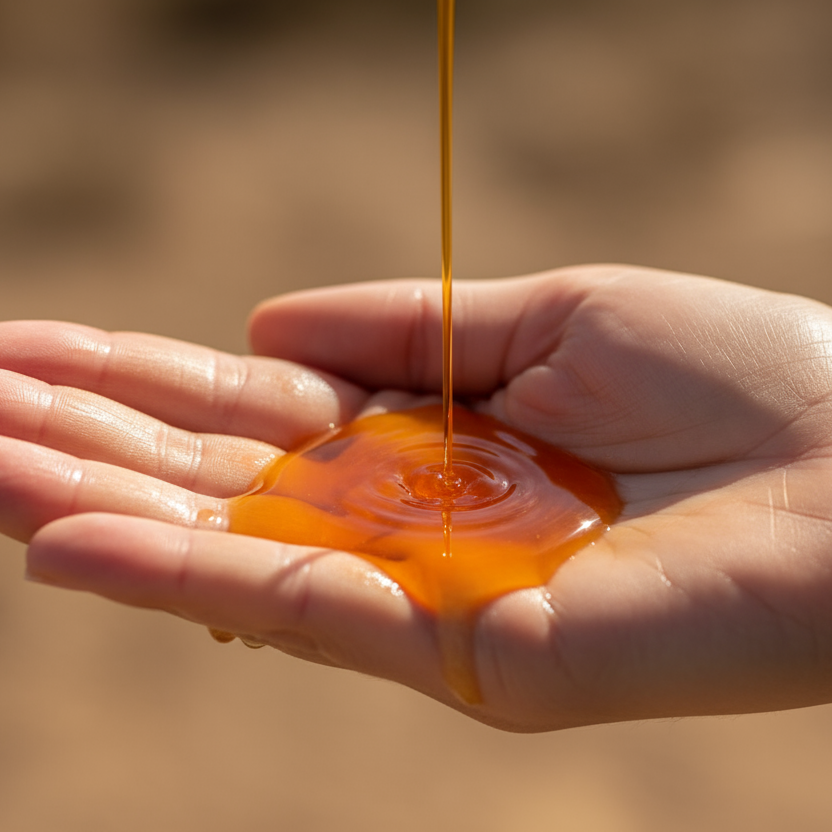 ACEITE DE ZANAHORIA EN LA MANO SIN ENVASES 